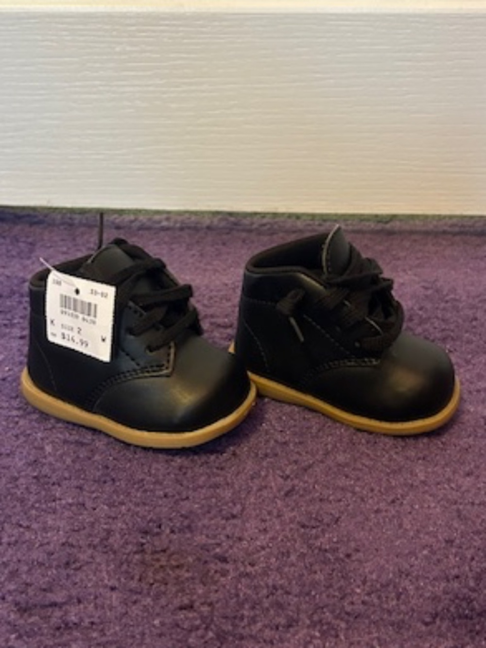Tiny Toes -black dress baby shoes, Size 2, NWT